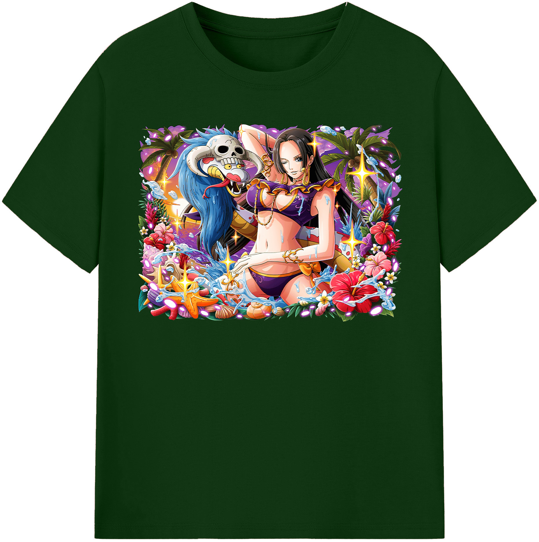 ワンピース ボア・ハンコック ONE PIECE Boa·Hancock 綿100％半袖Tシャツ（フロントプリント）